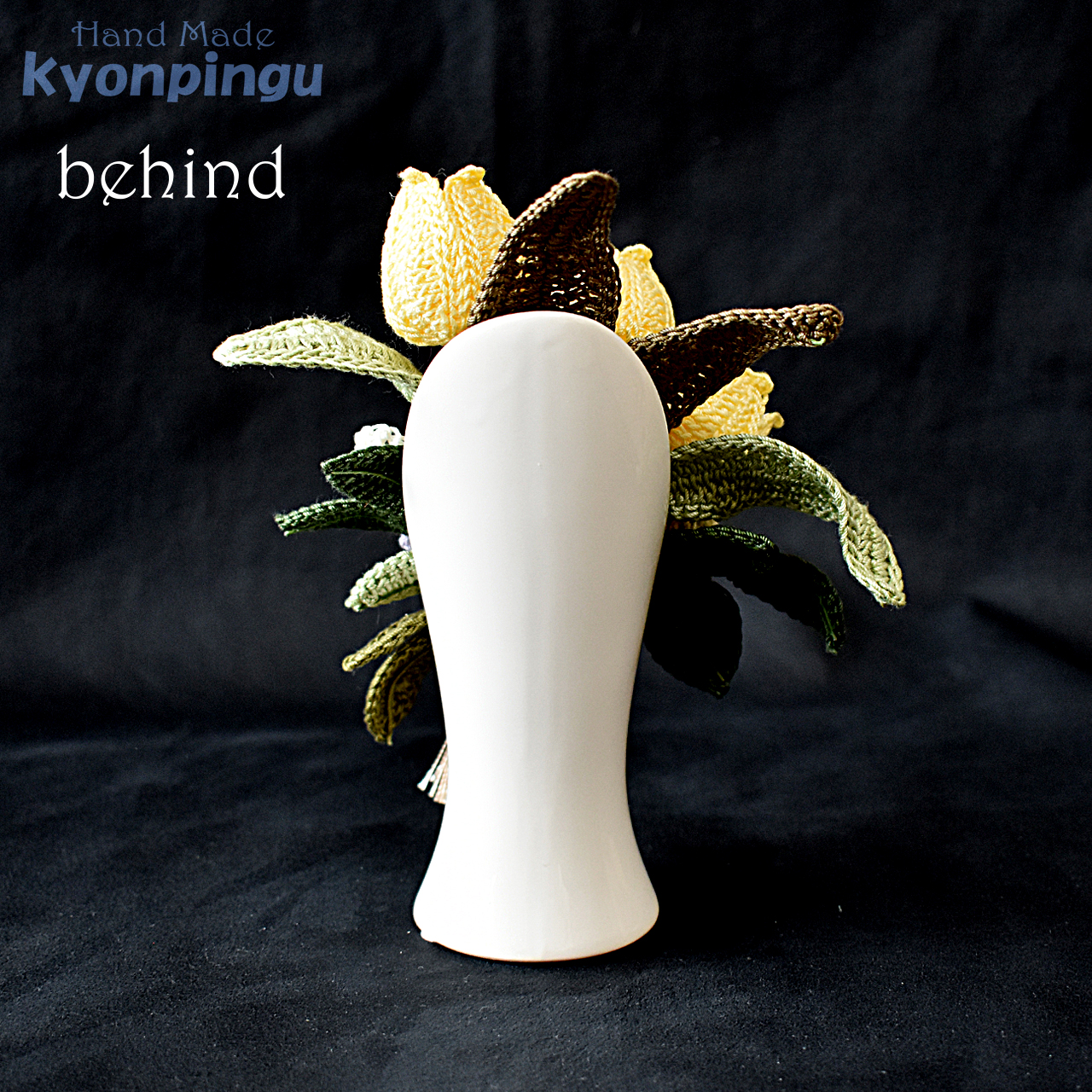 kyonpingu-036s 仏花シリーズ フラワークロッシェ(ジニア風パープル)小サイズ|後